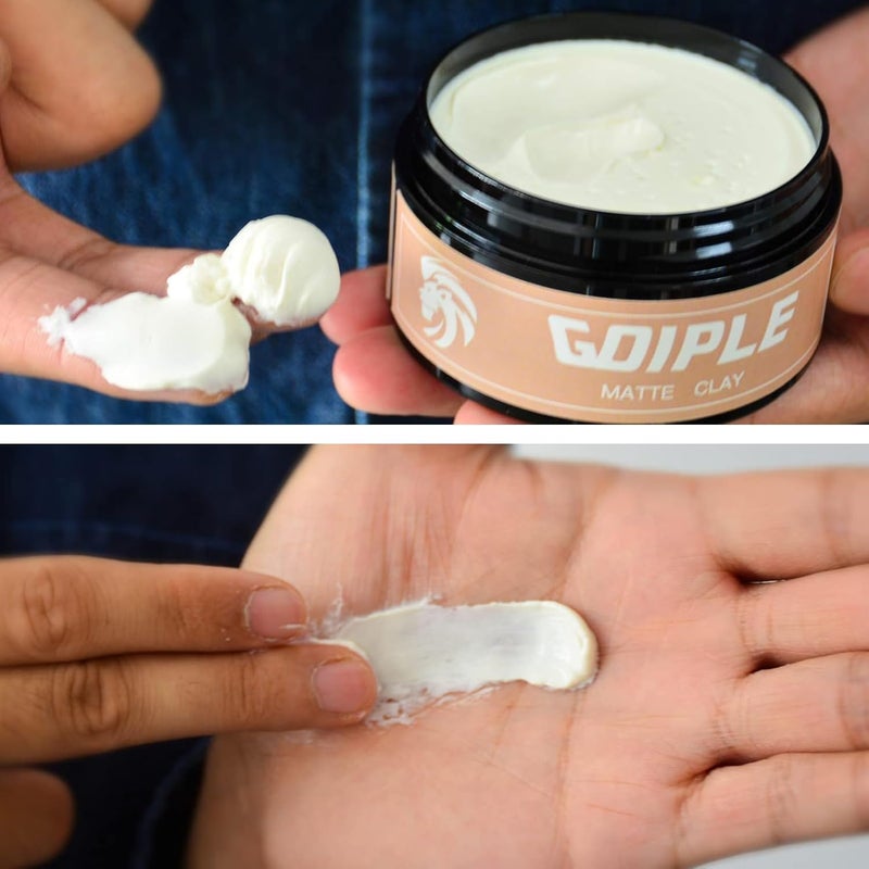 Goiple Hair Styling Clay, Matte Finish Hair Paste for Men, Water Based Matte Texture, Clay Pomade Ideal for All Men's Hair Types 100g (3.5oz) - Image 4