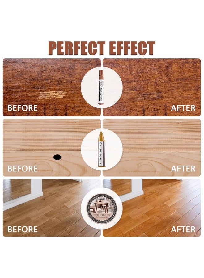 سيسو مجموعة إصلاح الأثاث SEISSO، 18 لونًا من أقلام التحديد وعصي حشو الخشب مع شمع تلميع الخشب - مجموعة إصلاح الأثاث لتغطية الخدوش والبقع والثقوب للطاولة الخشبية والخزانة والأرضيات والباب - Image 3