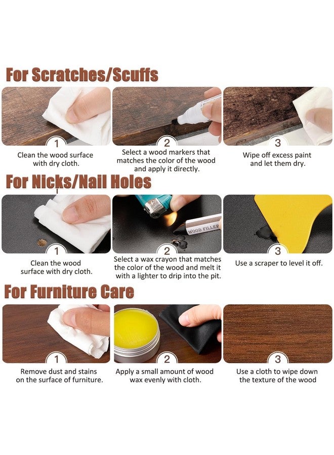 سيسو مجموعة إصلاح الأثاث SEISSO، 18 لونًا من أقلام التحديد وعصي حشو الخشب مع شمع تلميع الخشب - مجموعة إصلاح الأثاث لتغطية الخدوش والبقع والثقوب للطاولة الخشبية والخزانة والأرضيات والباب - Image 4