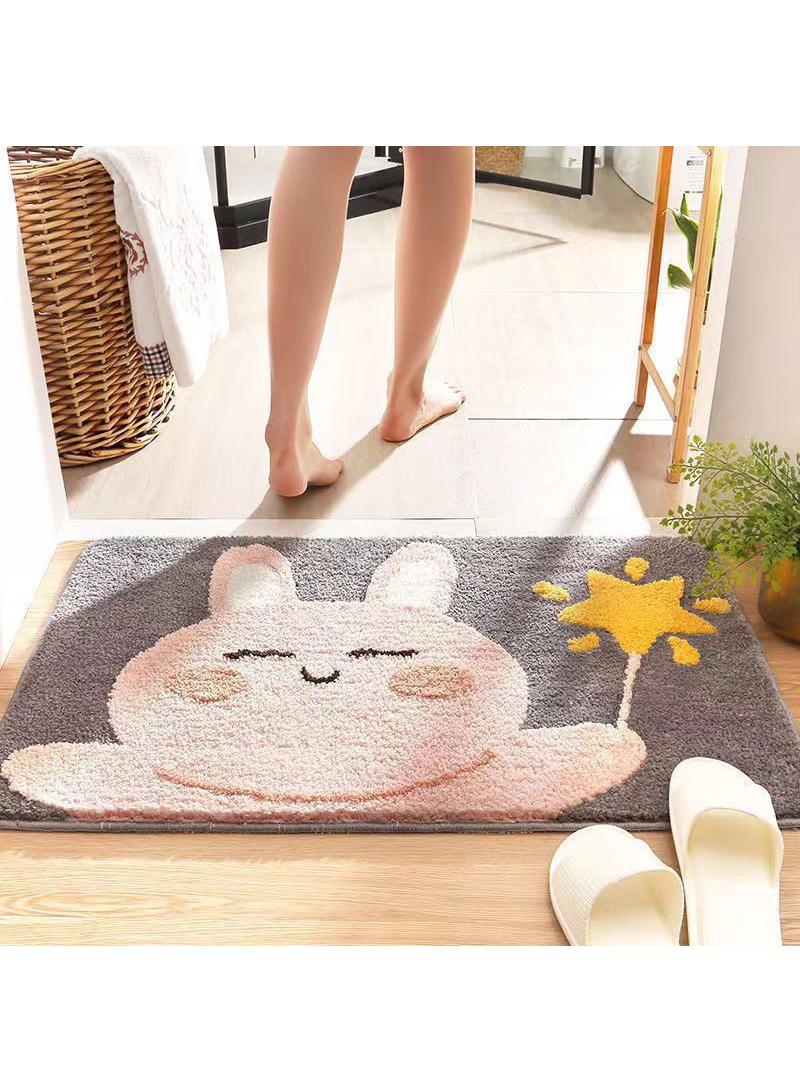 40*60cm Cartoon imitation cashmere carpet, bedroom, bathroom, non-skid foot mat, entrance door mat, bathroom, absorbent floor mat, washable
