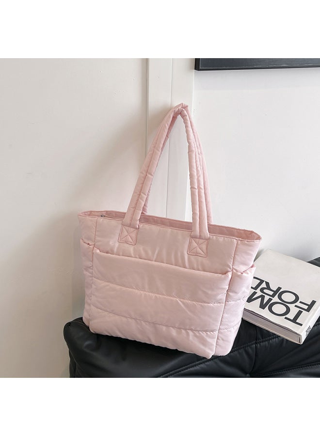 Women's Cotton Tote Bag, Lightweight Computer Bag, Work Clothing Large Capacity Travel Handbag, Shoulder Bag With Customized Logo-Color:grey-Size:44*16*28  - Image 4