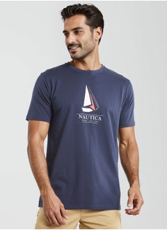 NAUTICA Graphic Regular Fit Premium Cotton Crew Neck T-shirt  - Image 1