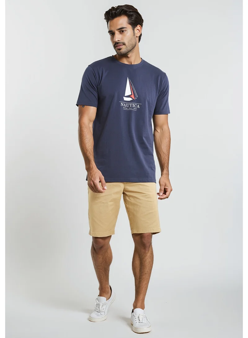 NAUTICA Graphic Regular Fit Premium Cotton Crew Neck T-shirt
