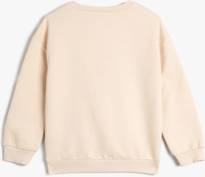 كوتون Sweat Floral Applique Detailed Long Sleeve Crew Neck With Ribbon
