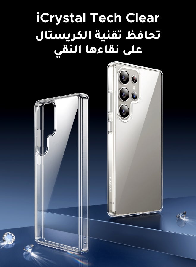 Concretization Galaxy S25 Ultra Case Clear, iCrystal Tech, Drop Protection, Effectively Delays Yellowing Case, Hard Back Cover, Shockproof Edge Slim Phone Case, Designed for Samsung Galaxy S25 Ultra, Clear - Image 3