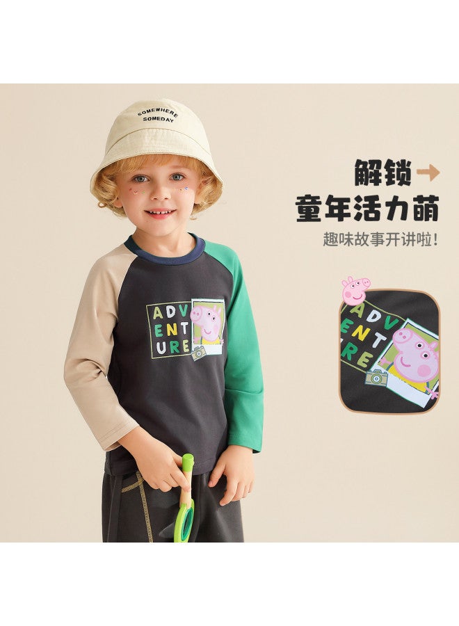 peppa Pig Spring Boys' Comfortable & Breathable Long Sleeve Tee Casual Baby T-shirt - Image 3