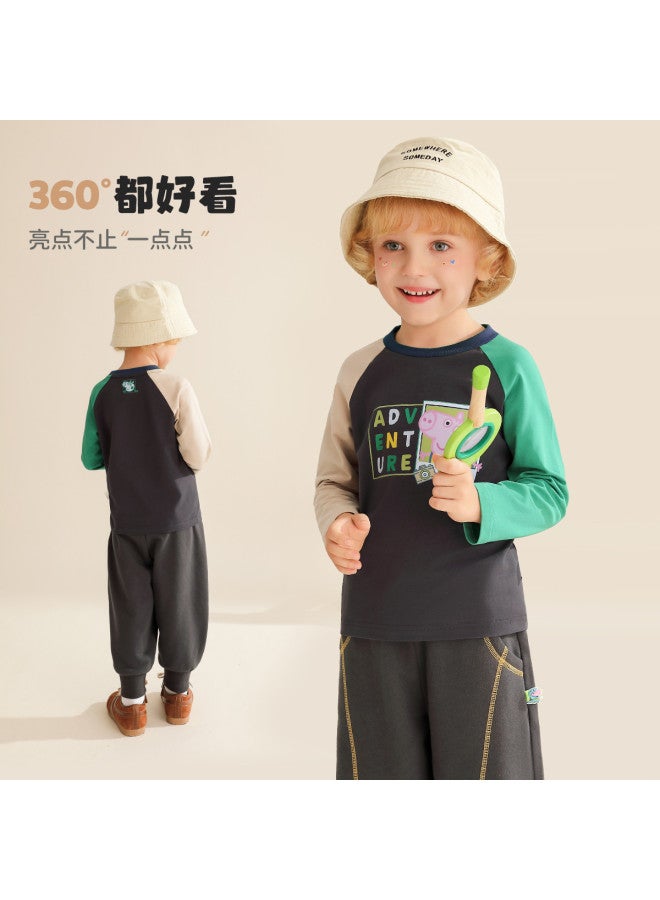peppa Pig Spring Boys' Comfortable & Breathable Long Sleeve Tee Casual Baby T-shirt - Image 5