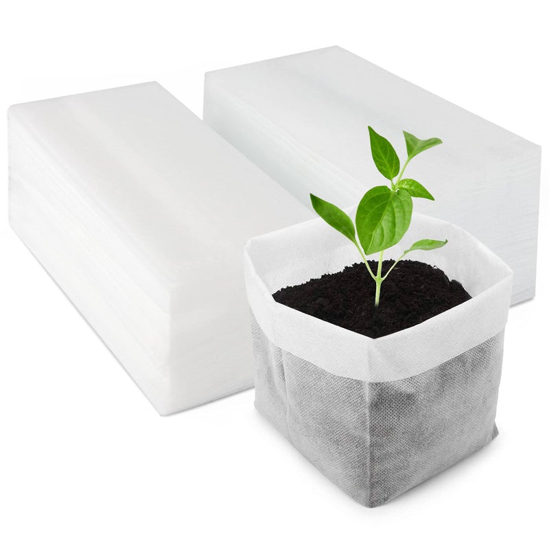 ENPOINT ENPOINT Plant Nursery Bags 100 pcs 98 x 11 in NonWoven Fabric Seedling Bags Plants Pouch Plant Grow Bags for High Seedling Survival Planting Growing Flowers Fruit Tree Seed Starting 