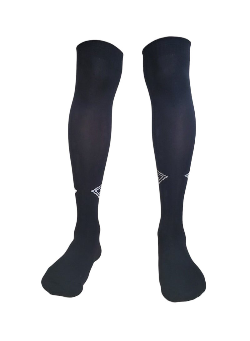 Super Pair Of Over Knee Football Socks Black - Image 2
