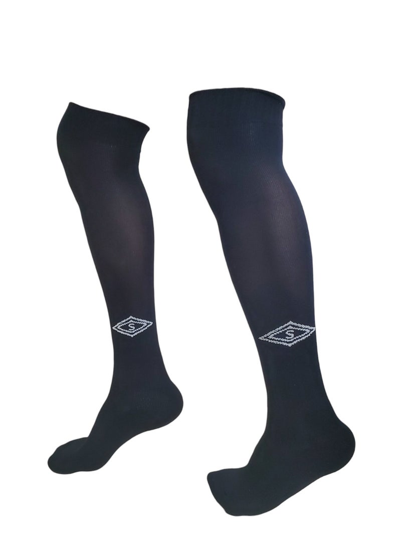 Super Pair Of Over Knee Football Socks Black - Image 1