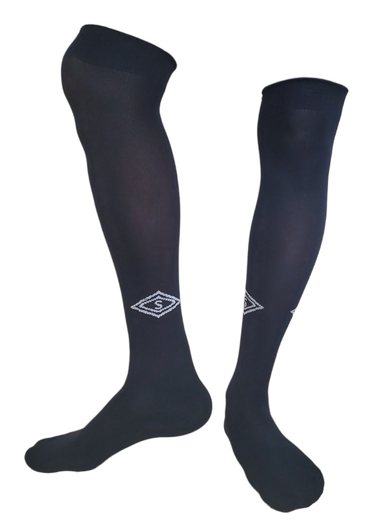 Super Pair Of Over Knee Football Socks Black - Image 3