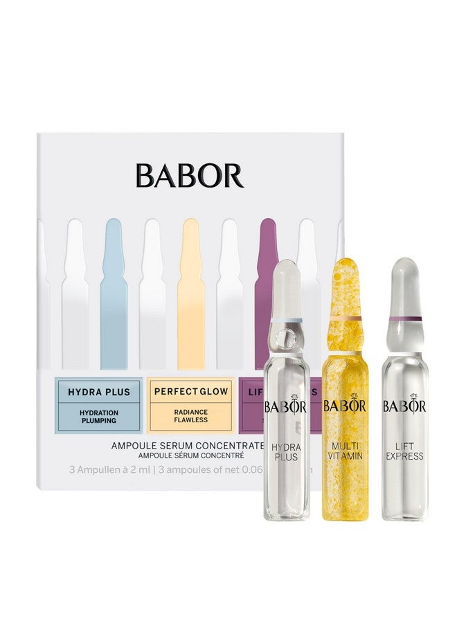 Babor Travel Size 3 Piece Ampoule Concentrate Set, Hydra Plus Ampoule, Multi Vitamin Ampoule, Lift Express Ampoule, Skincare Set - Image 1