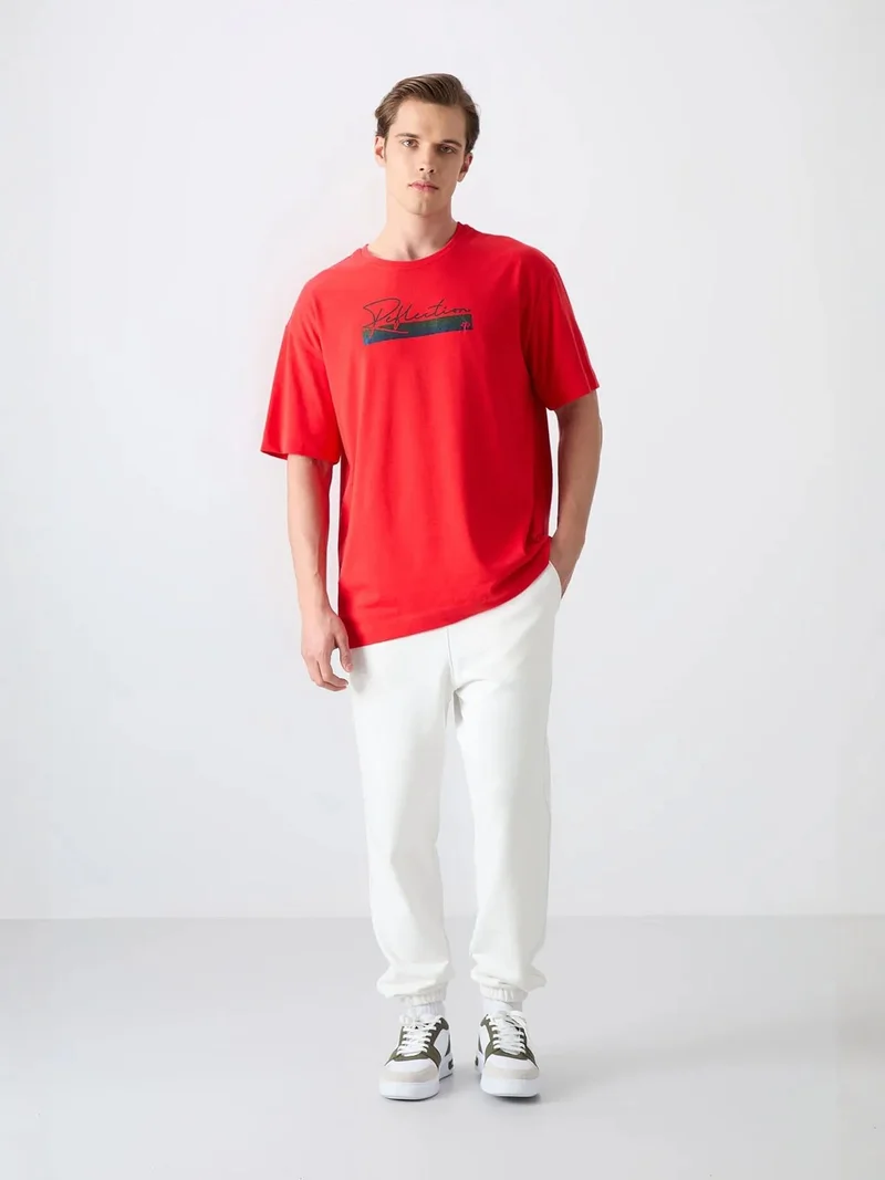 TOMMYLIFE TOMMY Oversized Logo Crew Neck T-Shirt