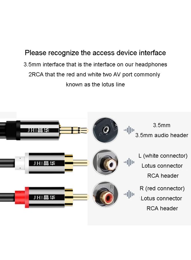 BURAQ JINGHUA 1 In 2 3.5mm Audio Cable  3.5mm To 2RCA Double Lotus Computer Speaker Cell Phone Plug Cable, Length: 10m  - Image 3