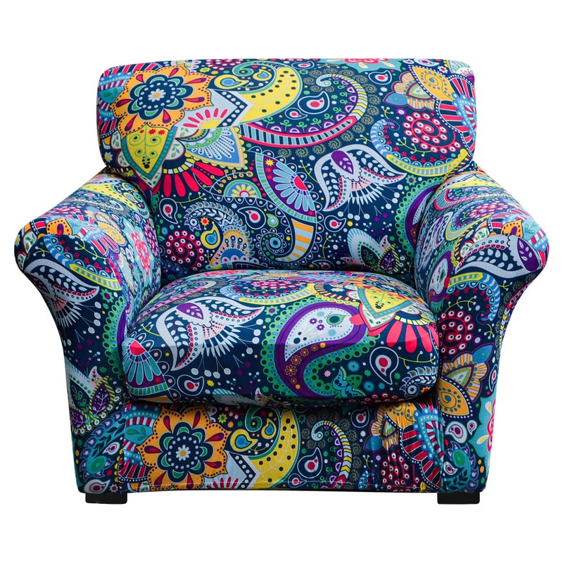 FORCHEER Armchair Slipcovers 2 Piece Printed Sofa Couch Covers with 1 Separate Cushion Couch Covers Washable Bohemia Style Sofa Slipcover with Elastic Bottom for Living Room (Armchair, Styles 1) - Image 1