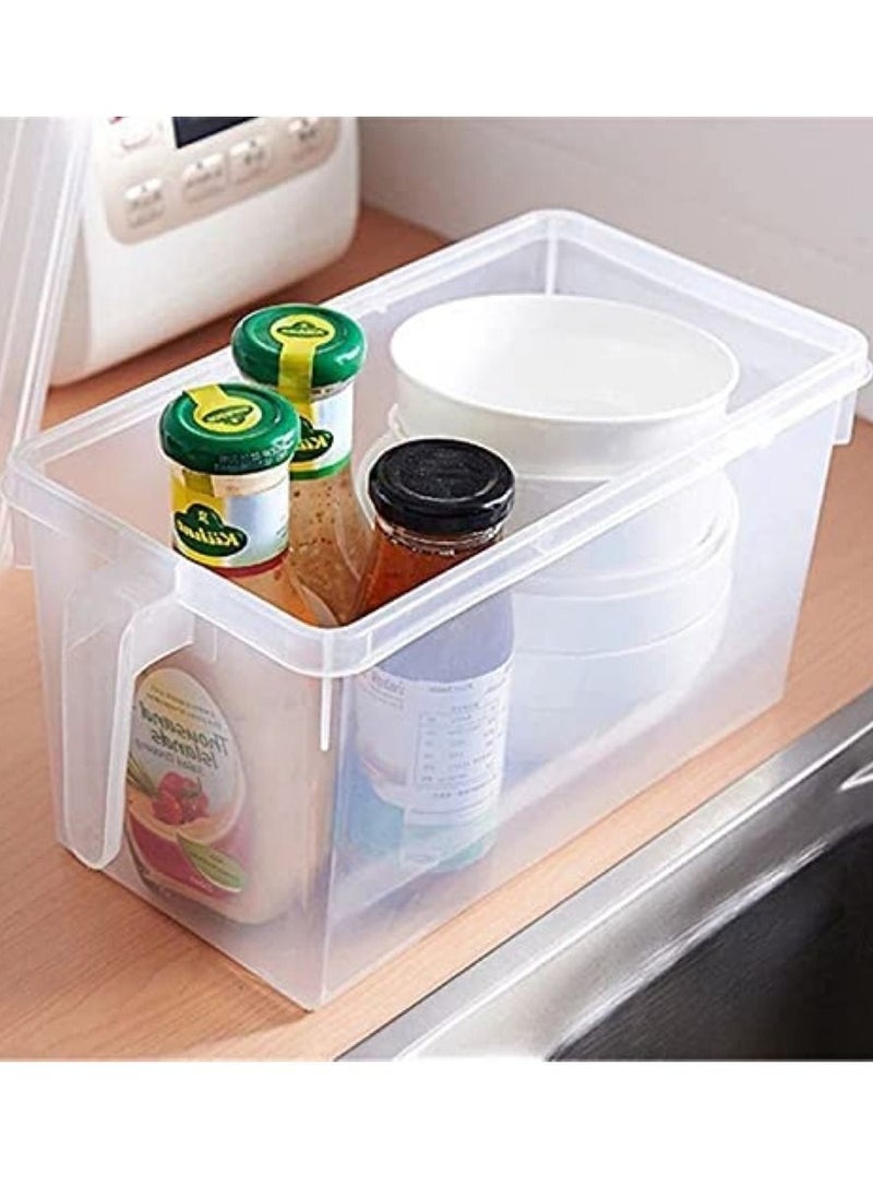 ALMUFARREJ 4-Piece Fridge Plastic Food Storage Containers With Lids Clear 31x15x16cm  - Image 5