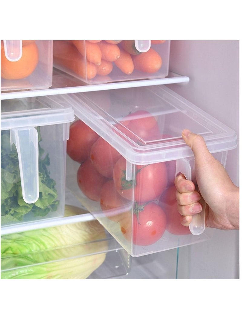 ALMUFARREJ 4-Piece Fridge Plastic Food Storage Containers With Lids Clear 31x15x16cm  - Image 1