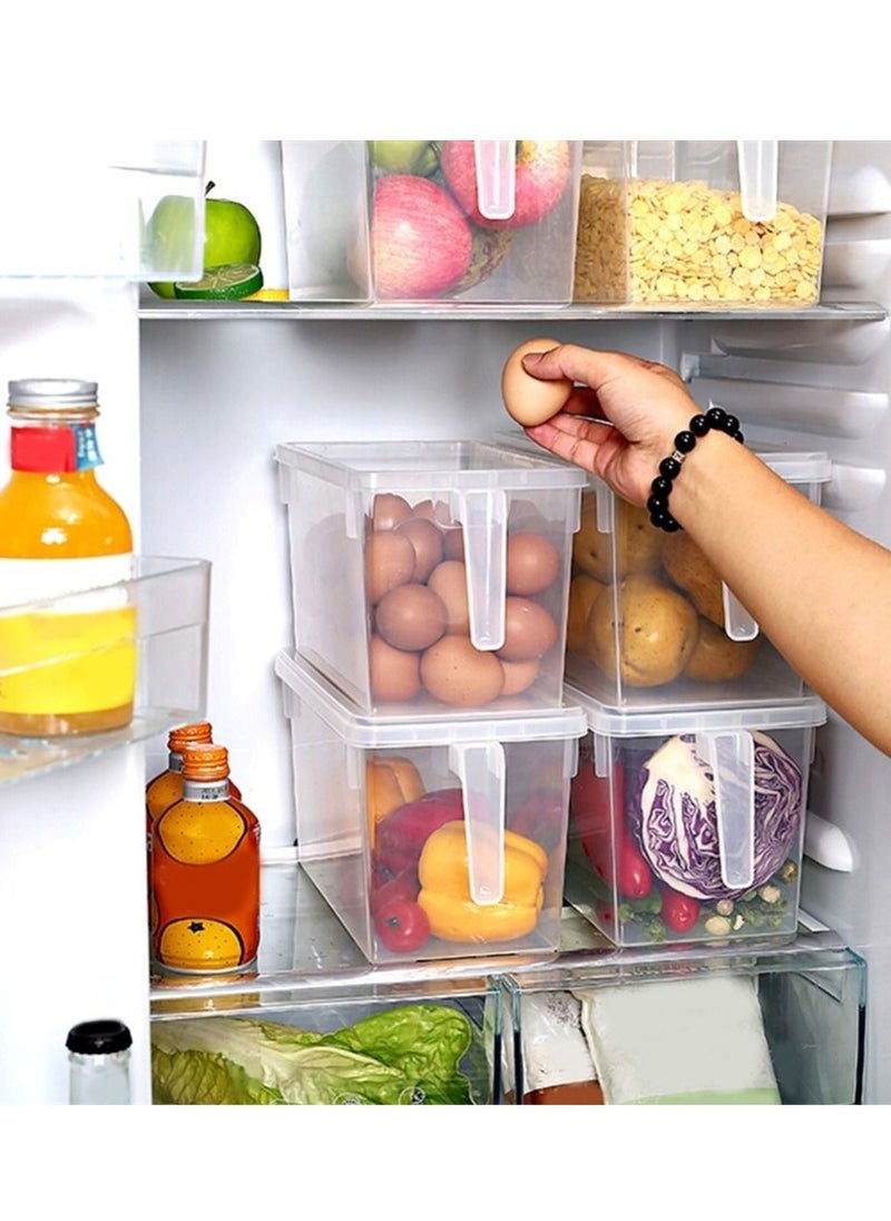 ALMUFARREJ 4-Piece Fridge Plastic Food Storage Containers With Lids Clear 31x15x16cm  - Image 2