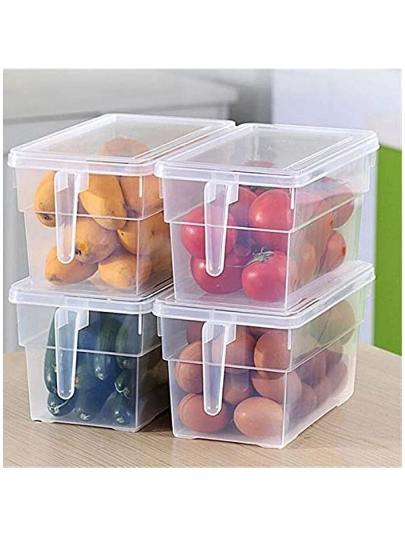 ALMUFARREJ 4-Piece Fridge Plastic Food Storage Containers With Lids Clear 31x15x16cm  - Image 3