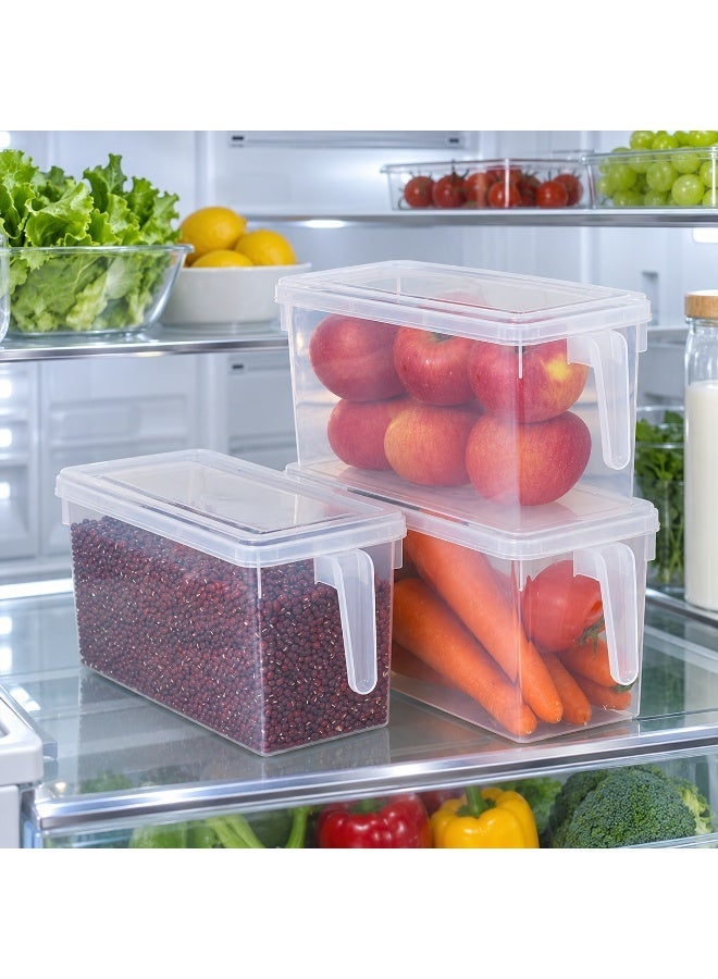 ALMUFARREJ 3-Piece Refrigerator Storage Container Set with Secure Lids – Clear Stackable Food Storage Boxes for Organizing Fruits, Vegetables, Fridge and Kitchen - Image 4