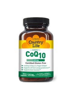 Country Life Simply Coq10 Supports Heart Function 100Mg 120 Softgels Certified Gluten Free Certified Vegan  - Image 2