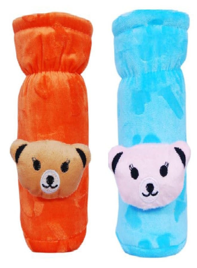 Alya New Born Baby Nursing Feeding Bottle Cover with Soft Stretchable Velvet Attractive Cartoon Design for Toddlers Infants I Baby Milk Feeder Bottle Cover 150 ML-200 ML (Orange) - Image 4