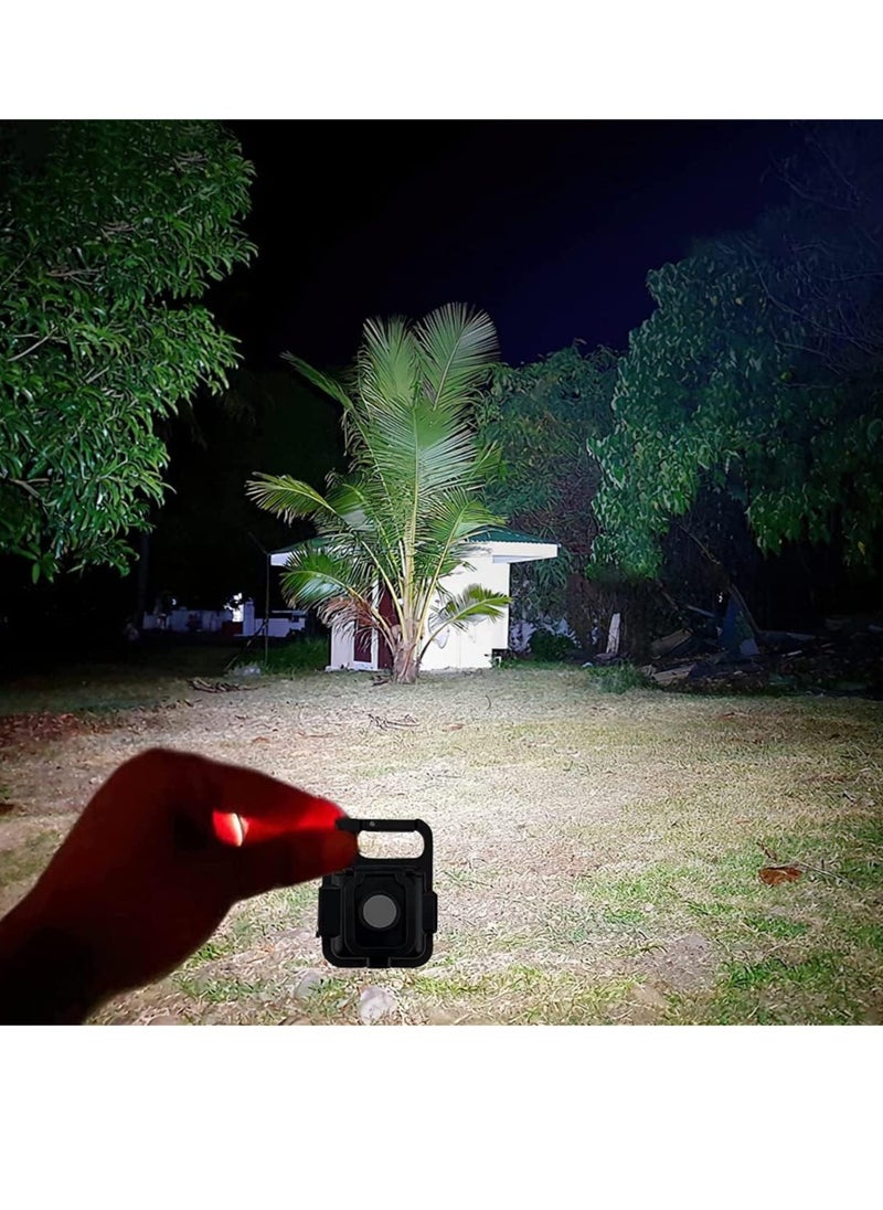 ELTRAZONE - Mini COB Keychain Light - Rechargeable Small LED Flashlight, 800 Lumen Portable 4 Light Modes Pocket with Folding Bracket Bottle Opener & Magnet Base - Image 1