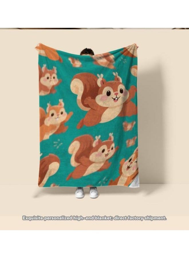 Baby and children's cartoon flannel thin blanket (warm and comfortable, suitable for sleep, games) 70cm*100cm