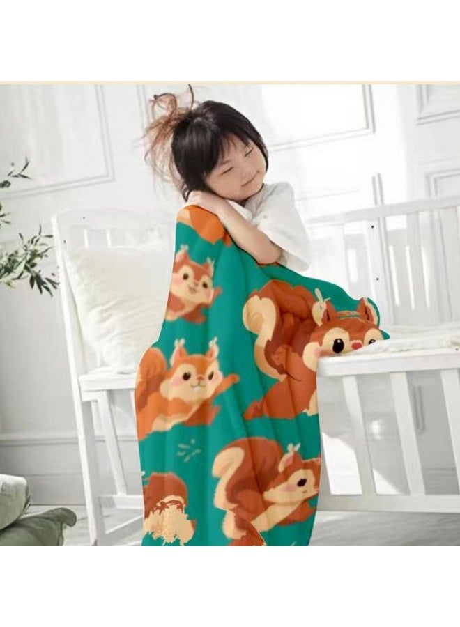 Baby and children's cartoon flannel thin blanket (warm and comfortable, suitable for sleep, games) 70cm*100cm