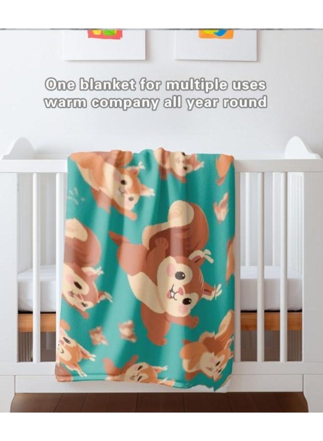 Baby and children's cartoon flannel thin blanket (warm and comfortable, suitable for sleep, games) 70cm*100cm