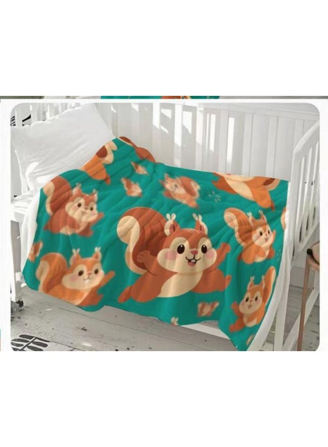 Baby and children's cartoon flannel thin blanket (warm and comfortable, suitable for sleep, games) 70cm*100cm