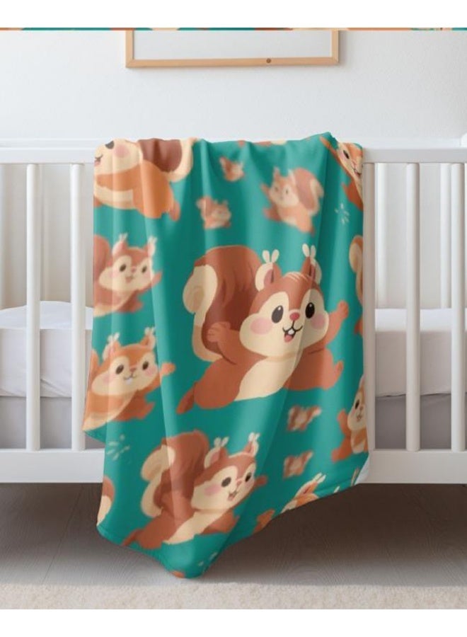 Baby and children's cartoon flannel thin blanket (warm and comfortable, suitable for sleep, games) 70cm*100cm