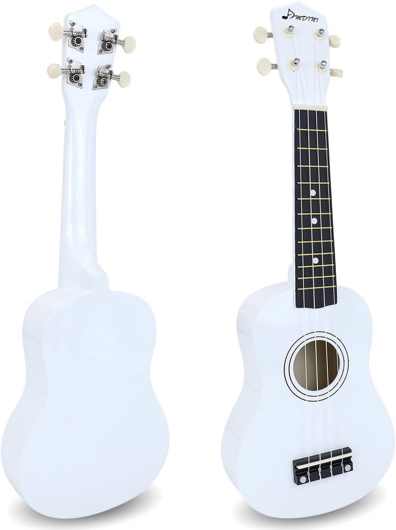 Amdini 21 Inch Ukulele for Beginners Basswood Soprano Ukelele Kit for Kids Adult Student Starter Mini Guitar Ukalelee Pack Bundle with Book Gig Bag Tuner Strap Picks Nylon Strings (White) - Image 3