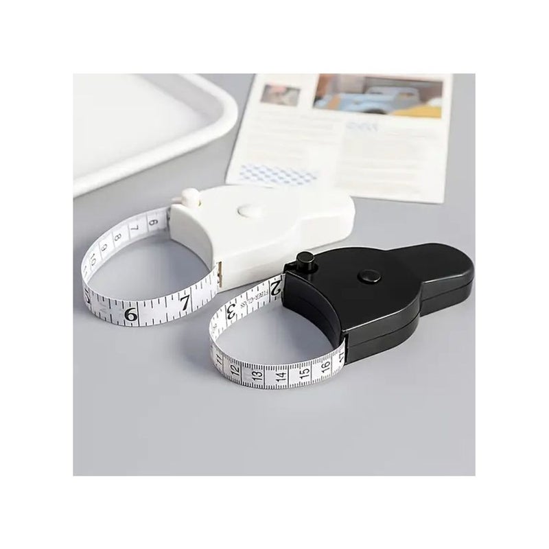 White Retractable Soft Tape Measure for Body Waist Chest Thigh Fitness - Image 1