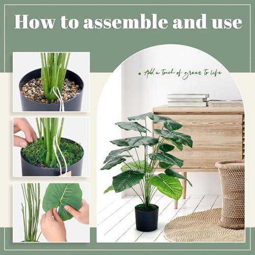 Der Rose 28'' Fake Plants Large Artificial Tropical Faux Plants Indoor Tall for Room Home Bathroom Farmhouse Outdoor Decor - Image 4