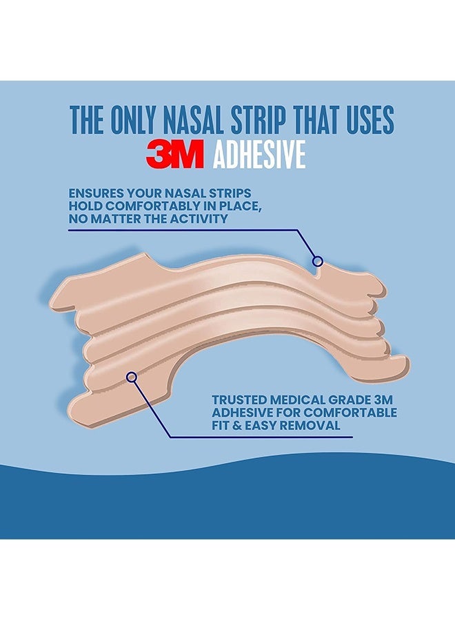 Breathe Right ‌30Pcs Anti-snoring Breathing Nasal Strip Starter Kit - Extra Strength Nasal Strips for Better Breathing – Hypoallergenic for Sensitive Skin– Drug-Free Snoring & Congestion Relief - Boost Oxygen - Reduce Snoring, Improve Sleep Quality - Sweat Resistant, Skin Safe Nasal Strips - Day & Night Use - Skin Color - Image 2