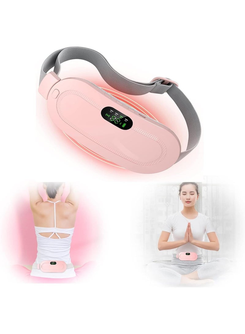 Cordless Portable Heating Pad for Period Cramps - 2-in-1 Menstrual Relief Belt with Heat & Vibration Massage - USB Rechargeable Electric Belly & Back Heat Wrap - Fast Soothing Warmth for Women - Image 1