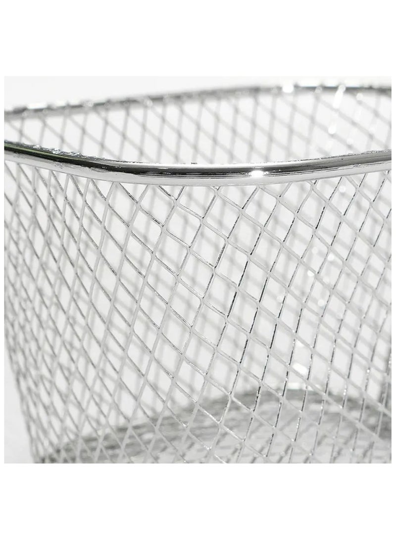 4 pcs Mini Square Fry Basket Steel French Fry Chip Basket Food Baskets for Serving Stainless Steel Fry Basket with Handle Reusable Fries Holder Mini Deep Fryer - Image 4