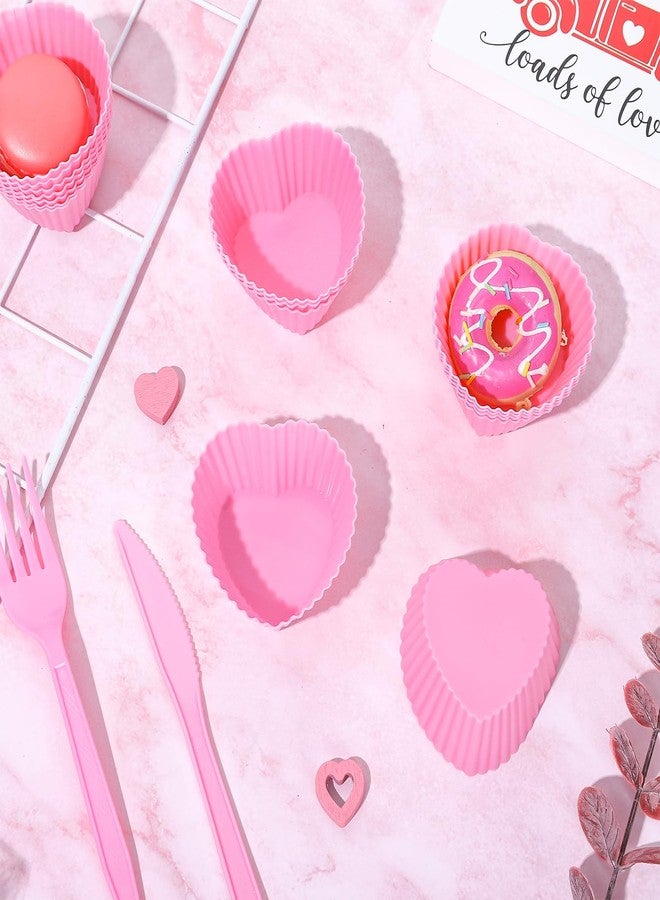 وولاين مجموعة قوالب خبز سيليكون من والين، 36 قطعة، على شكل قلب وردي، قوالب كب كيك غير لاصقة، قوالب مافن قابلة لإعادة الاستخدام، حاويات تخزين، مثالية لحفلات الزفاف، عيد الحب، ذكرى الزواج، والأعمال اليدوية، 2.8 × 2 × 1.3 بوصة - Image 5