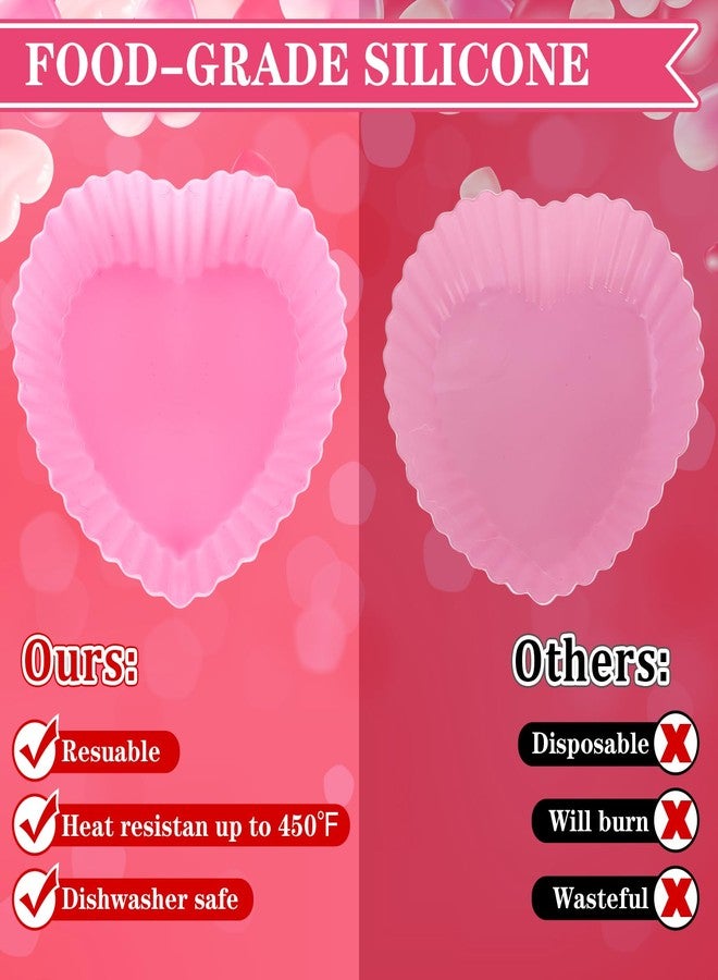 وولاين مجموعة قوالب خبز سيليكون من والين، 36 قطعة، على شكل قلب وردي، قوالب كب كيك غير لاصقة، قوالب مافن قابلة لإعادة الاستخدام، حاويات تخزين، مثالية لحفلات الزفاف، عيد الحب، ذكرى الزواج، والأعمال اليدوية، 2.8 × 2 × 1.3 بوصة - Image 3