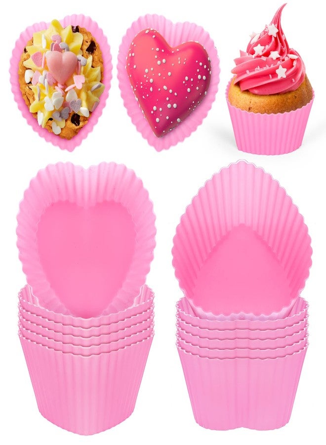 وولاين مجموعة قوالب خبز سيليكون من والين، 36 قطعة، على شكل قلب وردي، قوالب كب كيك غير لاصقة، قوالب مافن قابلة لإعادة الاستخدام، حاويات تخزين، مثالية لحفلات الزفاف، عيد الحب، ذكرى الزواج، والأعمال اليدوية، 2.8 × 2 × 1.3 بوصة - Image 1