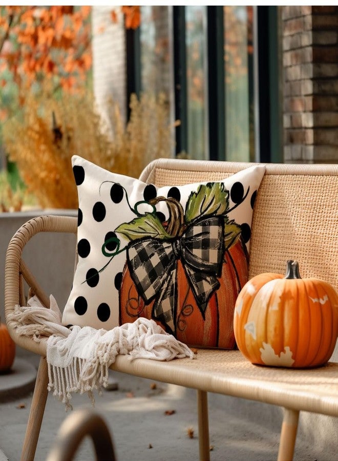 RABUSOFA Fall Pillow Covers 12x20 Inch,Polka Dot Pumpkin Pillows Decorative Throw Pillows,Thanksgiving Autumn Outdoor Lumbar Pillow Case Decoration for Home Orange(30-12) - Image 3