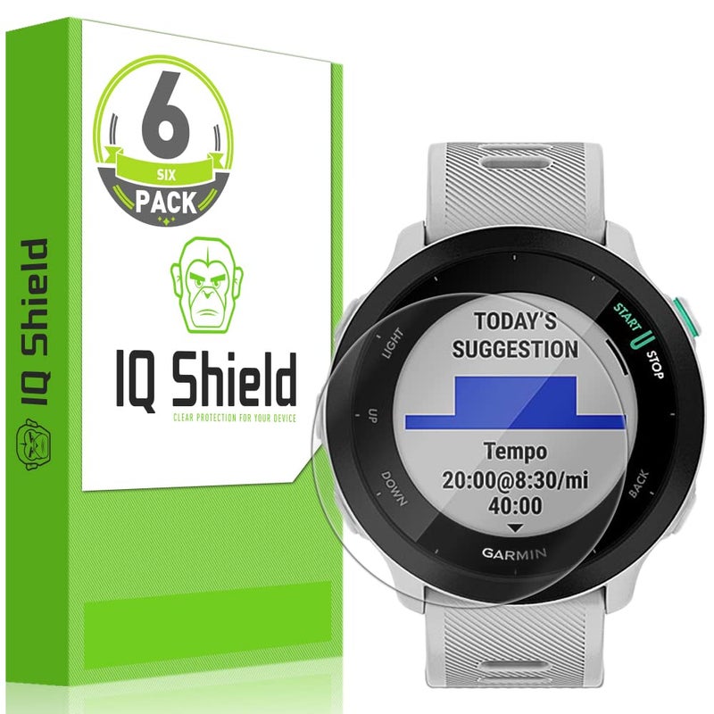 IQShield Screen Protector Compatible with Garmin Forerunner 55 /45S / 45 (6-Pack) Anti-Bubble Clear TPU Film - Image 1