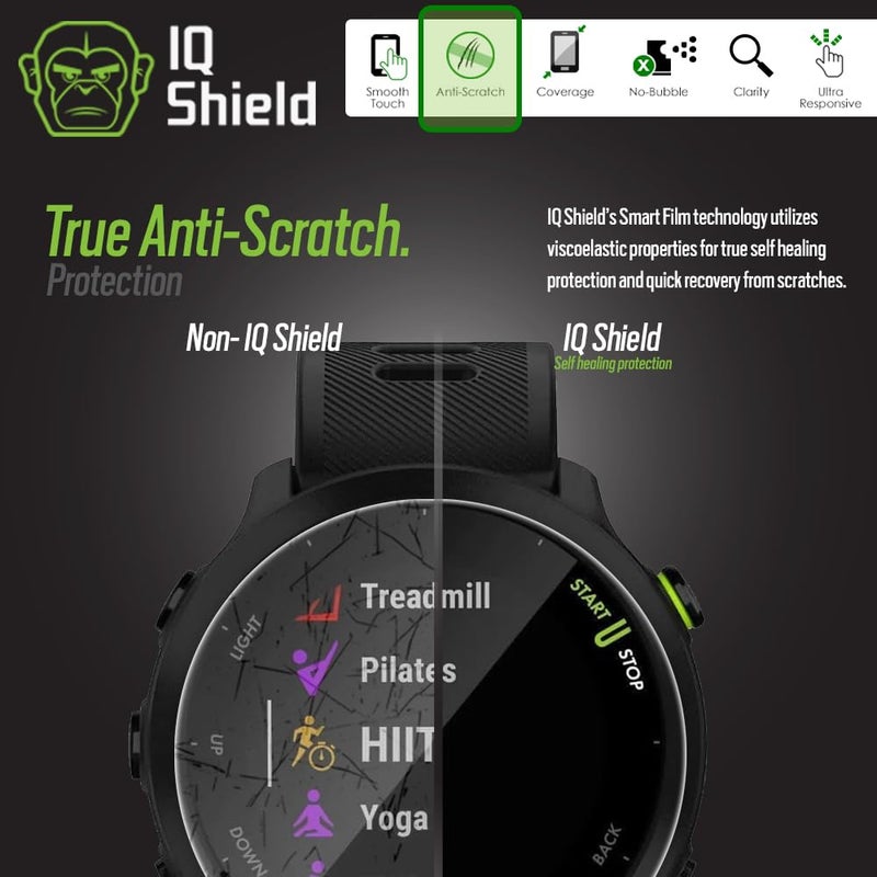 IQShield Screen Protector Compatible with Garmin Forerunner 55 /45S / 45 (6-Pack) Anti-Bubble Clear TPU Film - Image 5