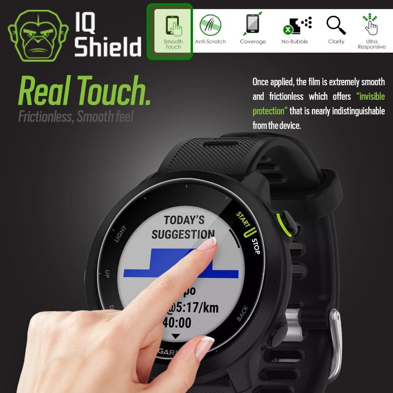 IQShield Screen Protector Compatible with Garmin Forerunner 55 /45S / 45 (6-Pack) Anti-Bubble Clear TPU Film - Image 4