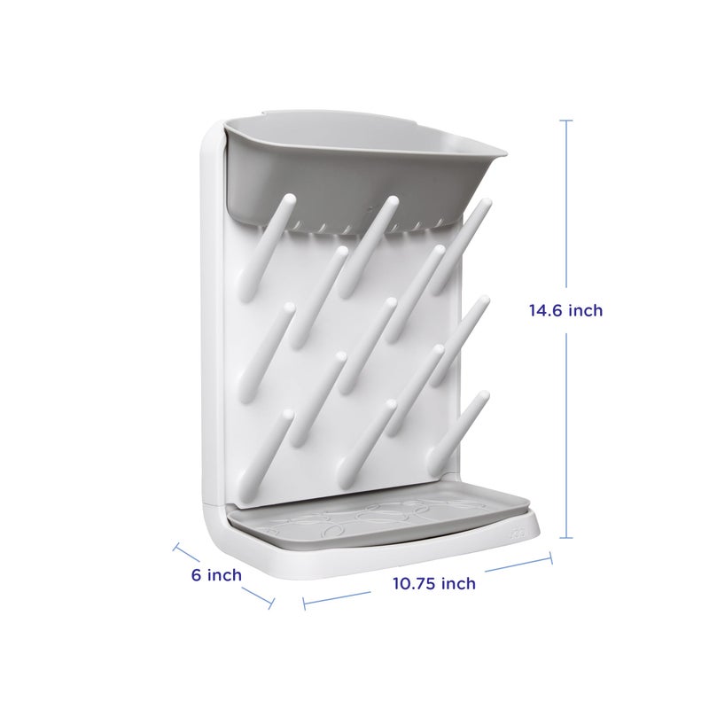 Ubbi Vertical Baby Bottle Drying Rack, Space Saving Countertop Drying Rack Baby Accessory, Gray - Image 2