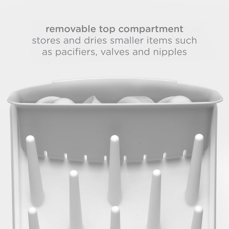 Ubbi Vertical Baby Bottle Drying Rack, Space Saving Countertop Drying Rack Baby Accessory, Gray - Image 4