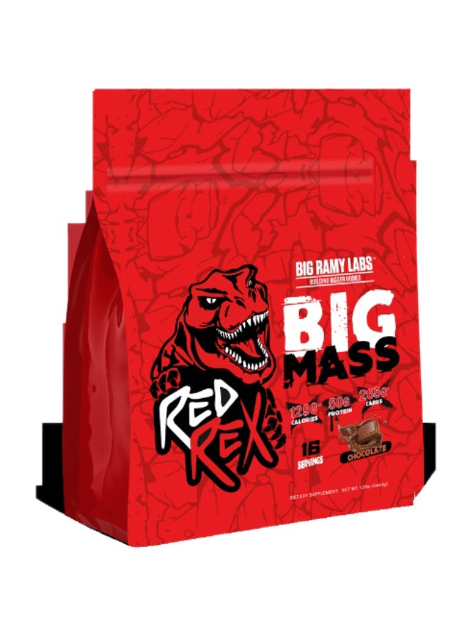 RED REX Big Mass Gainer Powder - Chocolate Flavor - 12lb (5.44kg) - for Muscle Growth & Recovery - Image 1
