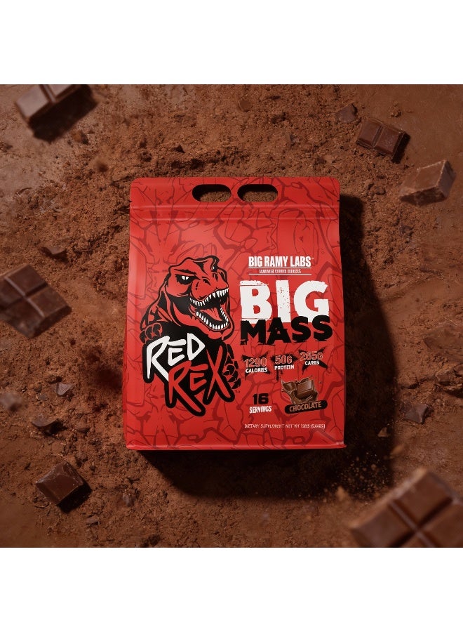 RED REX Big Mass Gainer Powder - Chocolate Flavor - 12lb (5.44kg) - for Muscle Growth & Recovery - Image 3