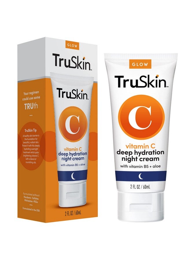 تروسكن كريم تروسكين الليلي بفيتامين سي - مزيج داعم للكولاجين مع زبدة الكاكاو وفيتامين ب5 والزيوت العطرية النباتية - لتفتيح وشد البشرة للوجه والرقبة، 2 أونصة سائلة - Image 1